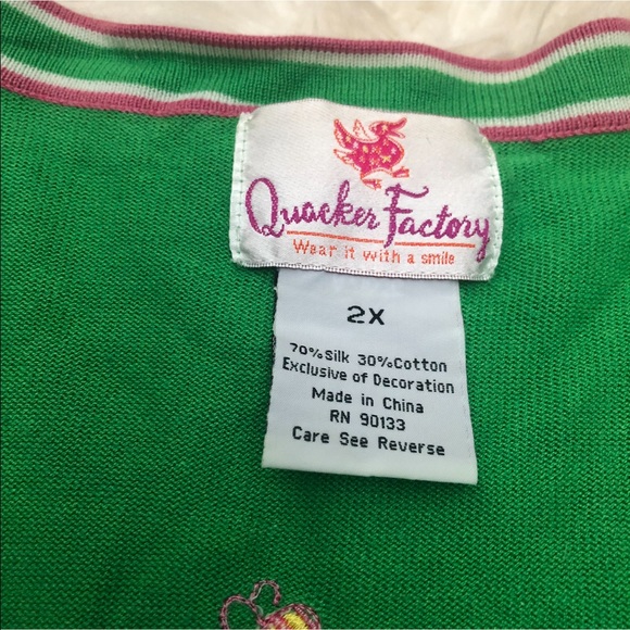 QVC Quacker Factory Embroidered V Neck Cardigan - Picture 15 of 16